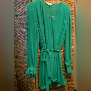 Flirty Long-Sleeve Pleated Dress